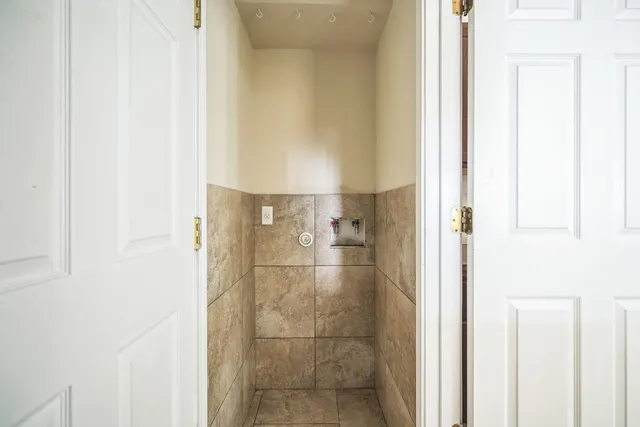a bathroom with a shower