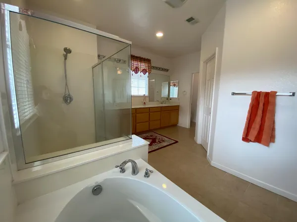 a view of a room with cabinets