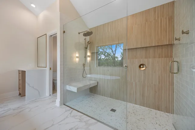 a bathroom with a shower