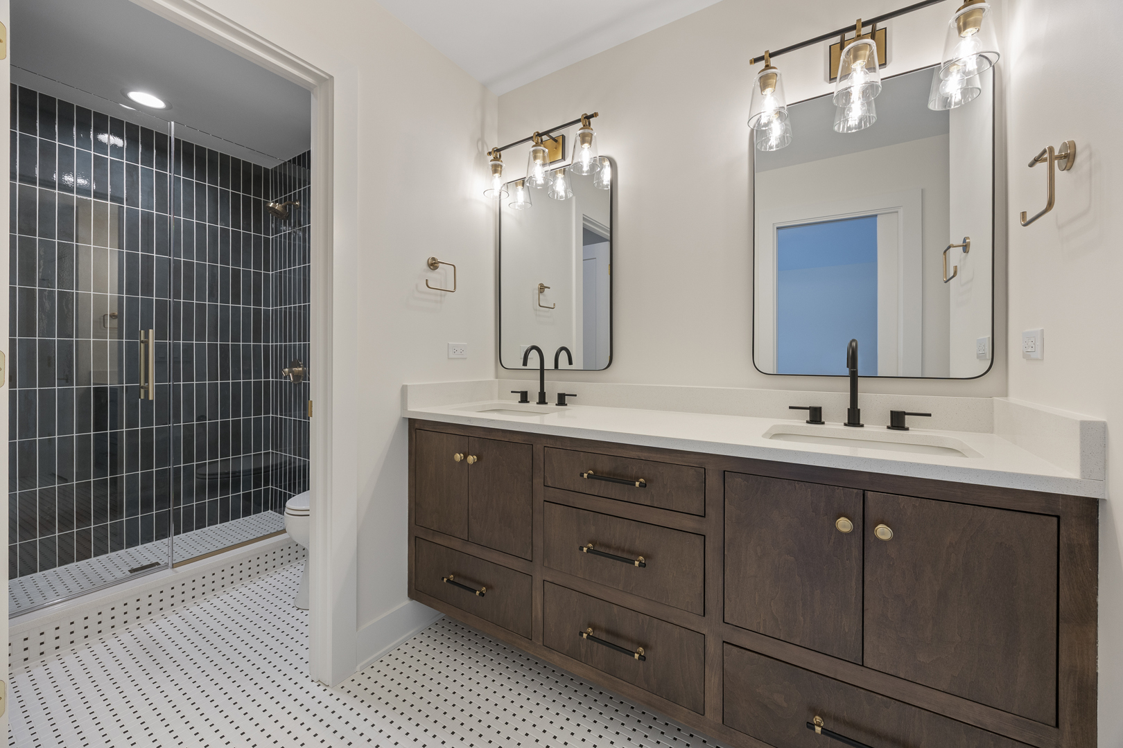11901 Heritage Drive Burr Ridge, IL 60527 - Photo 46 of 47 a bathroom with a double vanity sink mirror and double