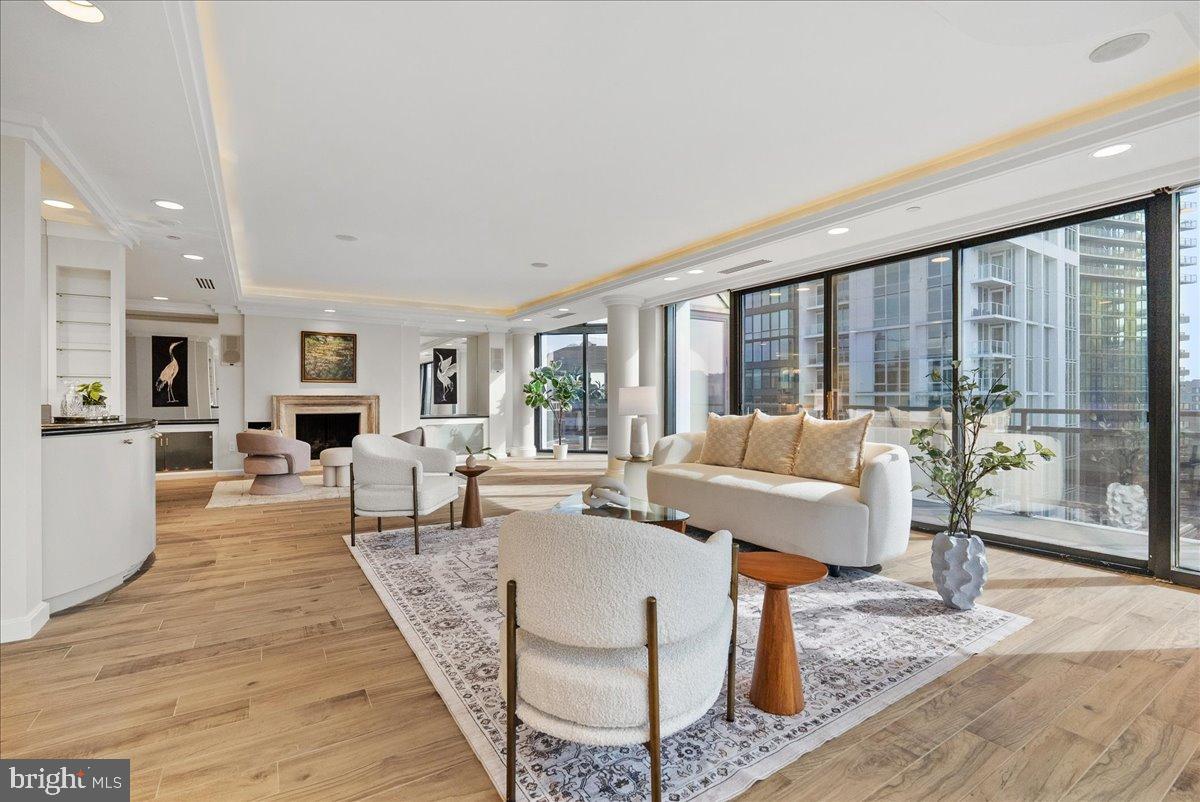 Modern elegance with city skyline views.