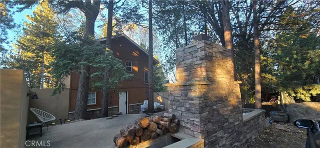 a backyard of a house with lots of green space