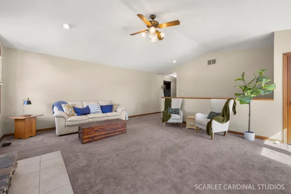 a living room with furniture