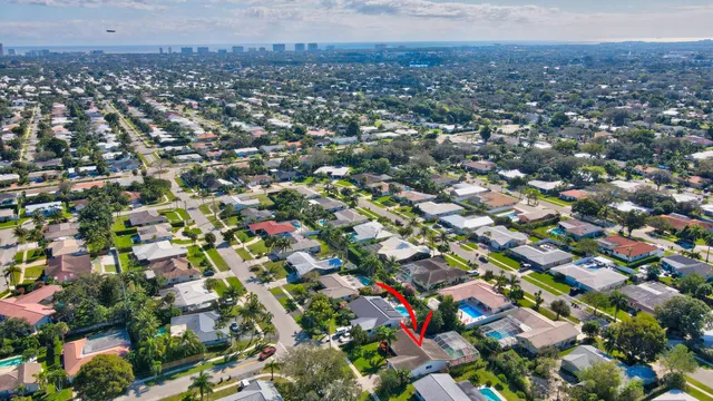 an aerial view of multiple house