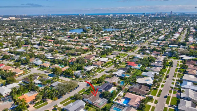 an aerial view of a city