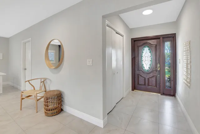 a view of a hallway with entryway