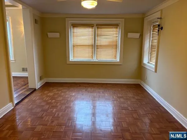 a view of a room with a window