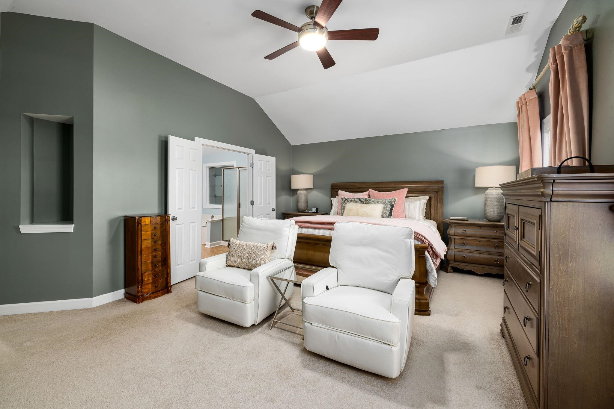 1621 Timber Wolf Drive Durham, NC 27713 - Photo 38 of 48 a bedroom with furniture and a fireplace