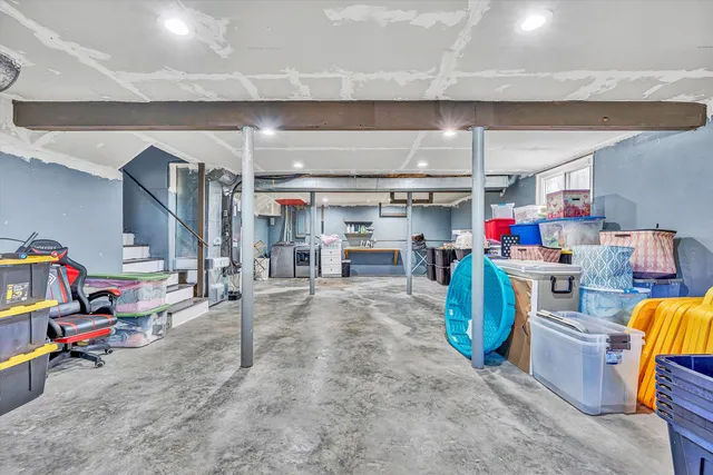a kitchen with a stove and cabinets
