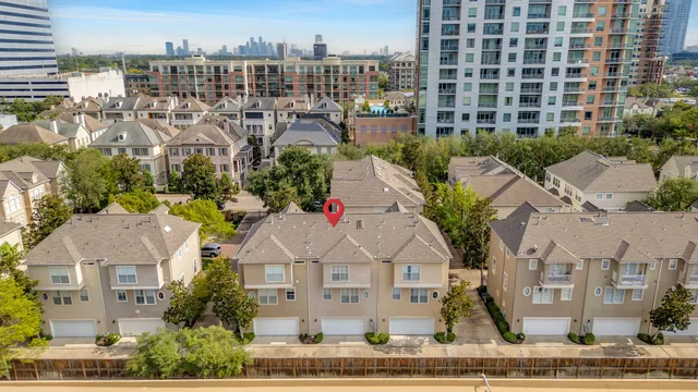 a view of a city with tall buildings