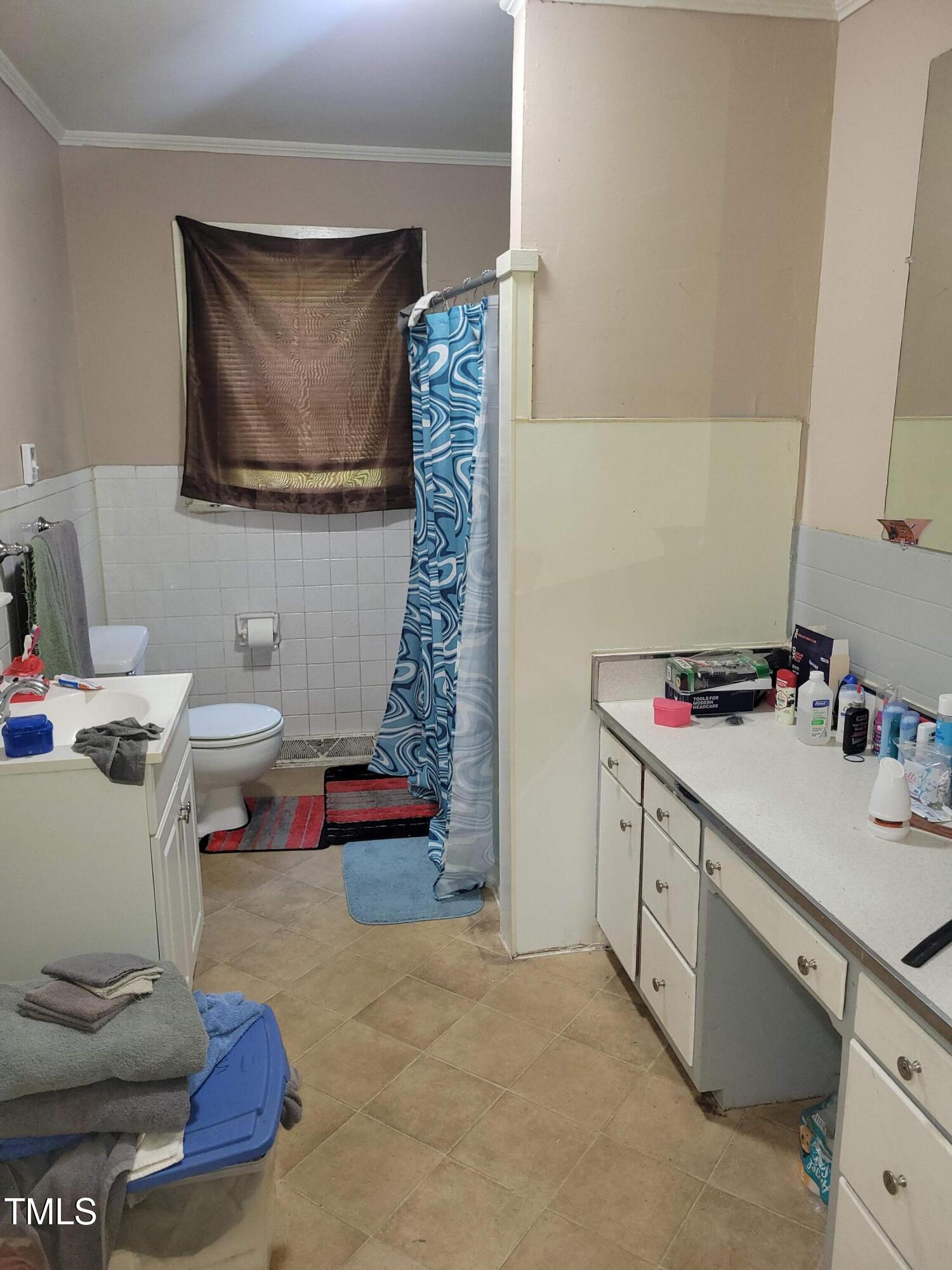 411 West Raleigh Street Siler City, NC 27344 - Photo 24 of 33 a bathroom with a sink mirror and toilet