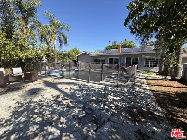 a terrace with a outdoor space