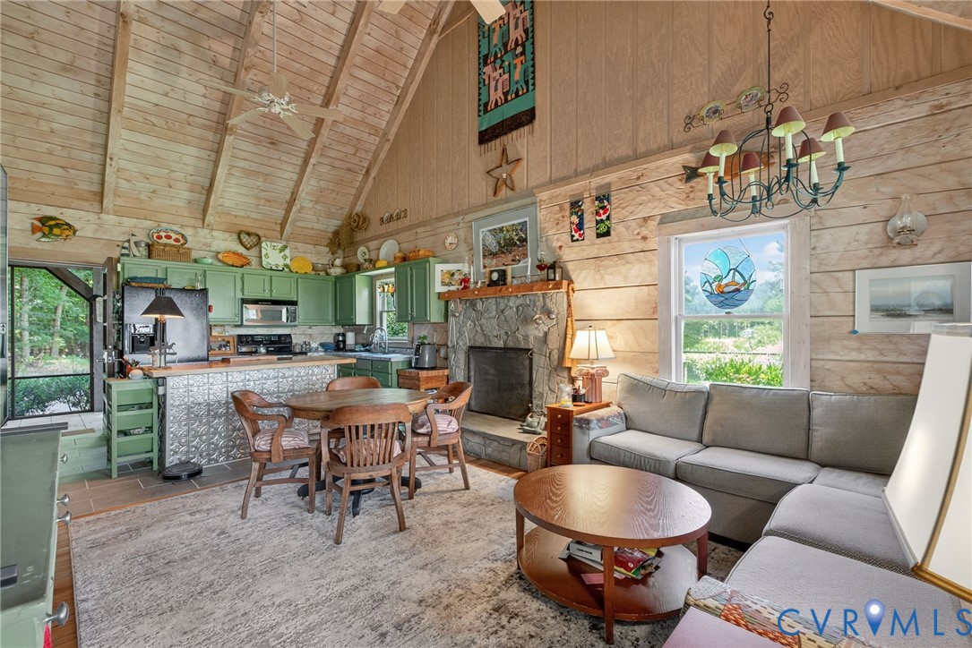 21407 Old Neck Road Charles City, VA 23030 - Photo 28 of 50 a living room with patio furniture and a fireplace