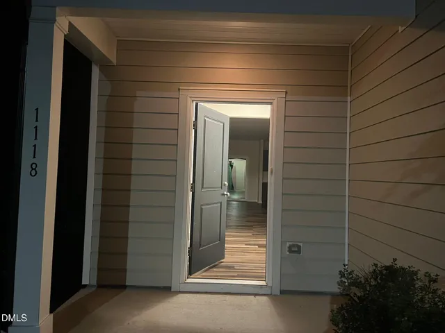 a view of wooden door