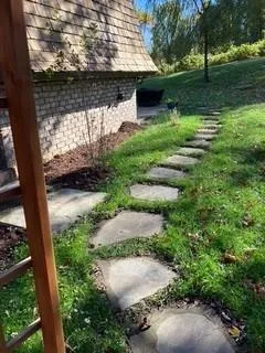 a view of building with glass door