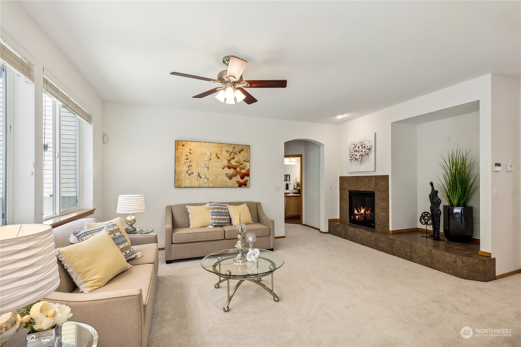 3426 172nd Place Southeast Bothell, WA 98012 - Photo 5 of 33 a living room with furniture and a fireplace