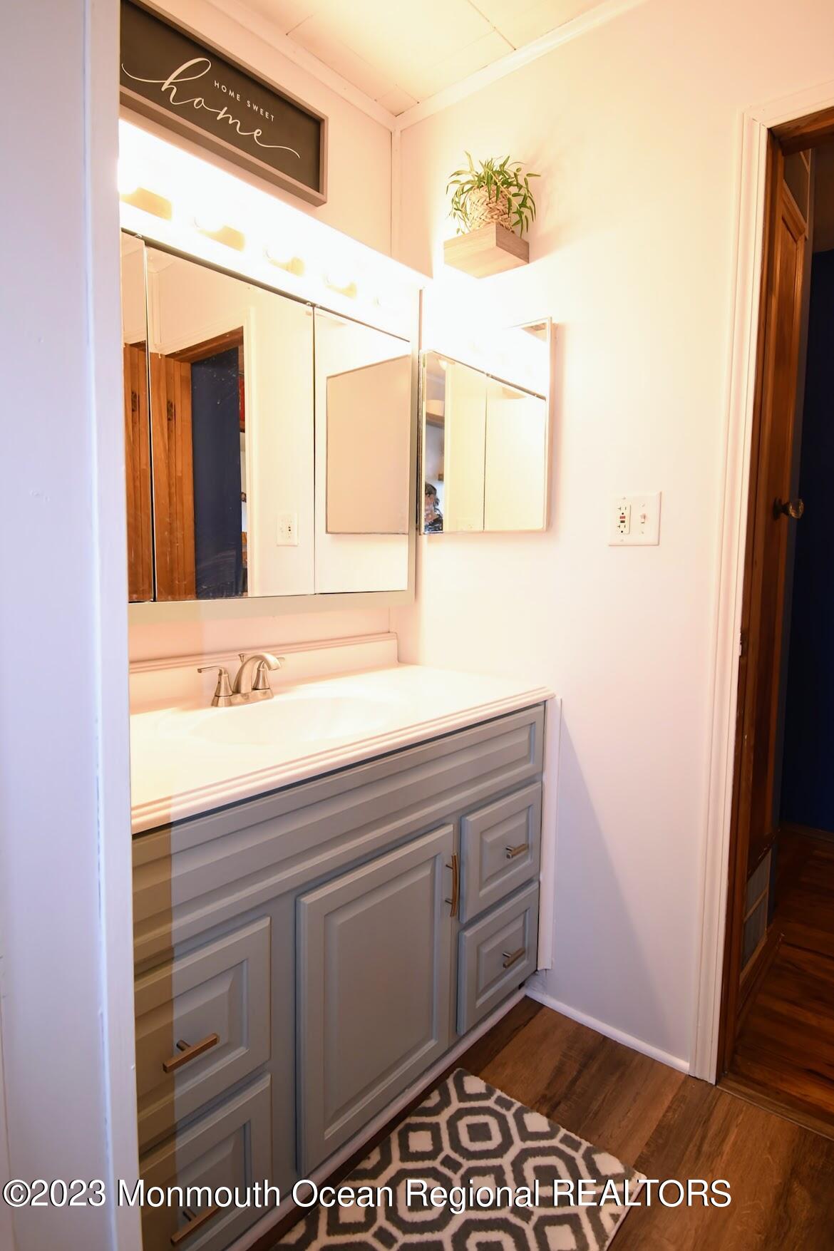 40 Alan Terrace Howell, NJ 07731 - Photo 17 of 48 a bathroom with a sink a mirror and a shower