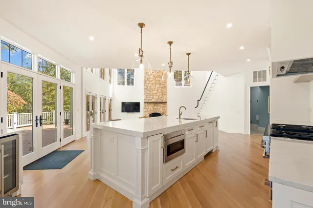 a view of a hallway with staircase