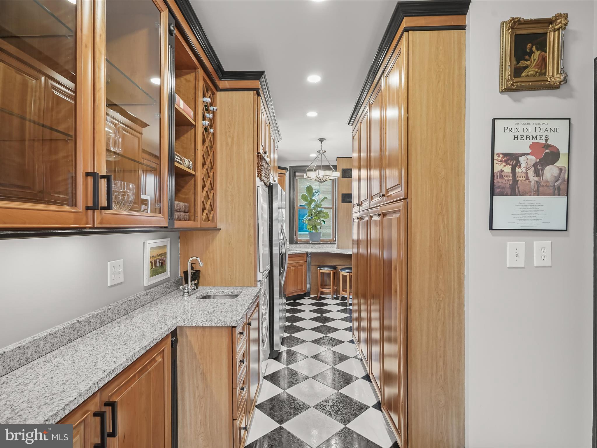 2220 20th Street Northwest, Unit 46 Washington, DC 20009 - Photo 7 of 26 a bathroom with a granite countertop sink a mirror and shower