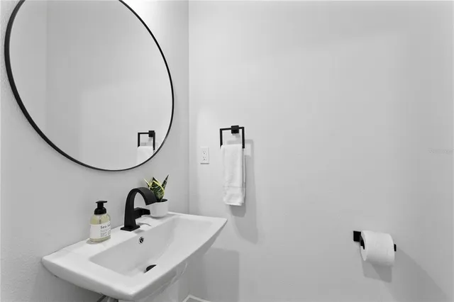 a living room with furniture a large window and a potted plant