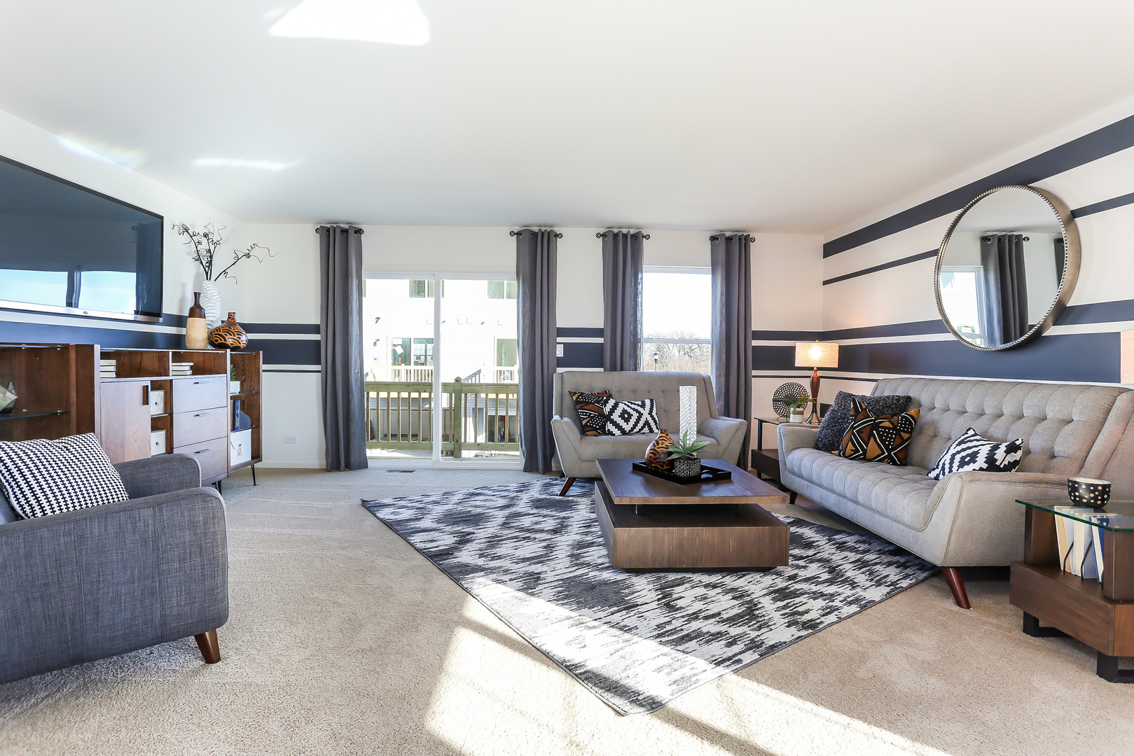 2472 Bella Drive, Unit 2575 Pingree Grove, IL 60140 - Photo 6 of 29 a living room with furniture and a fireplace