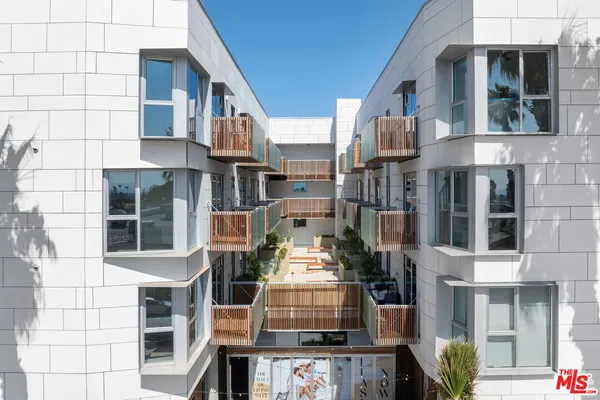 a front view of a multi story building