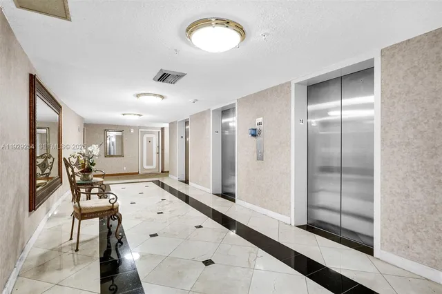 a dining room with furniture