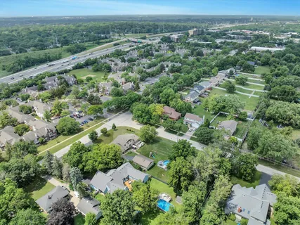 an aerial view of a city with lots of residential buildings