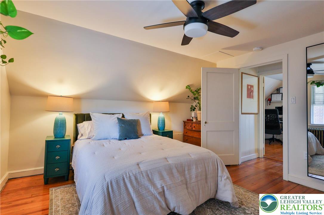 851 Media Street Bethlehem, PA 18017 - Photo 17 of 22 a bedroom with a bed and a ceiling fan