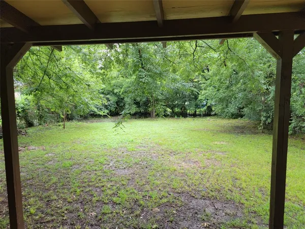 a view of a garden from a window