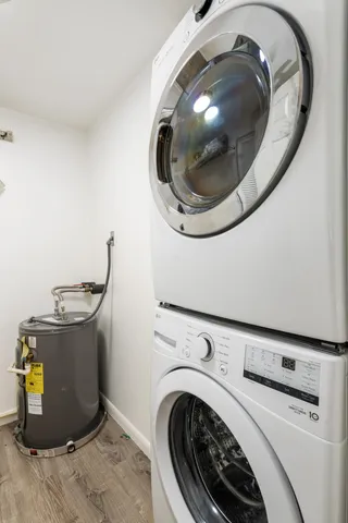 a close up view of washer and dryer