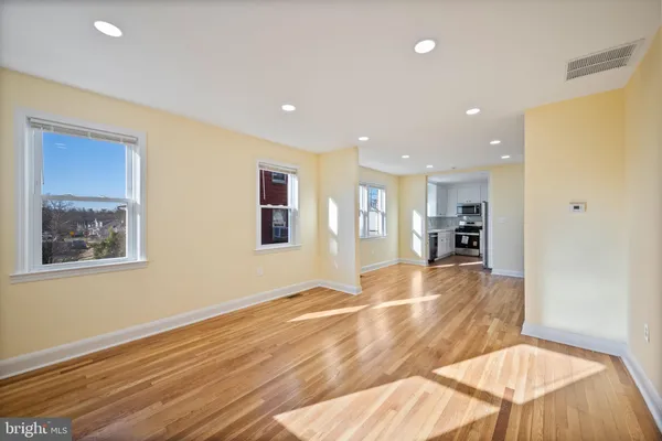 a view of livingroom with wooden floor