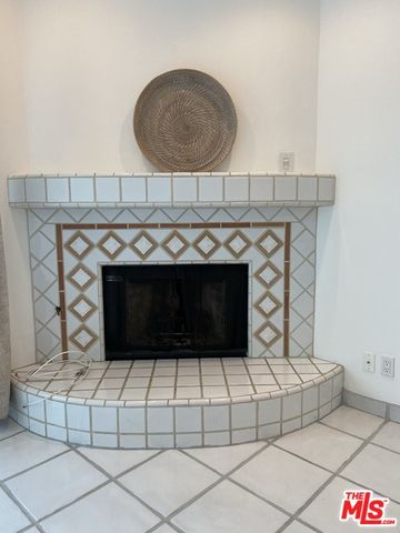 a room with a fireplace