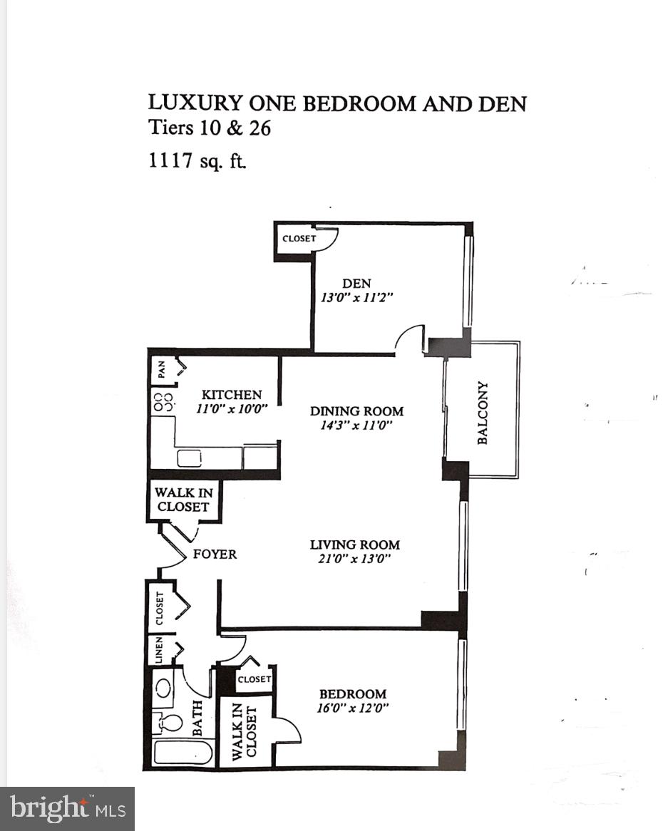 5225 Pooks Hill Road, Unit 226S Bethesda, MD 20814 - Photo 19 of 19 Floor plan