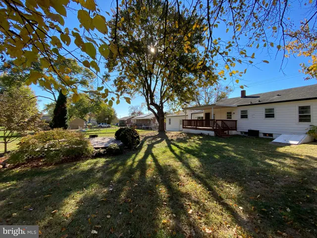 a view of a house with backyard and a tree