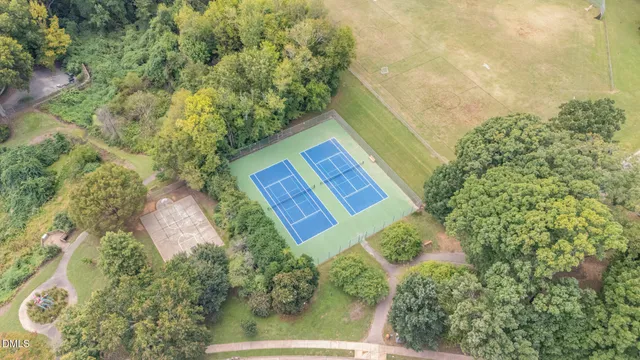 a view of a yard of a house