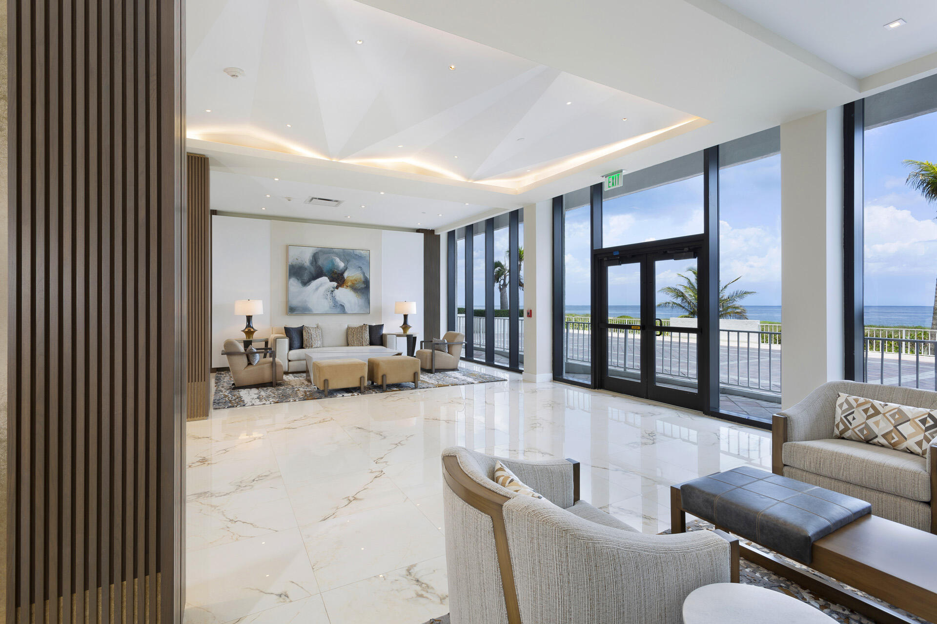 2600 South Ocean Boulevard, Unit 19E Boca Raton, FL 33432 - Photo 33 of 53 a living room with furniture and a large window