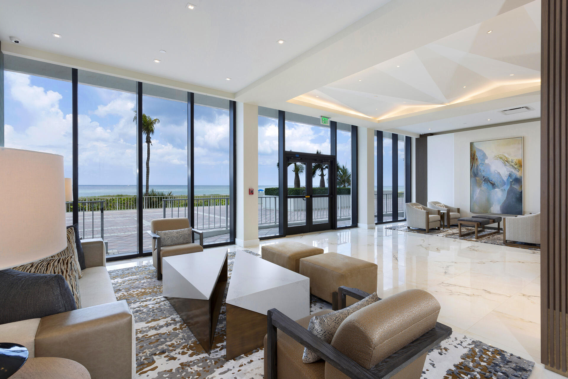 2600 South Ocean Boulevard, Unit 19E Boca Raton, FL 33432 - Photo 35 of 53 a living room with furniture and a large window