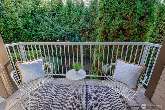 a view of a chair in wooden deck