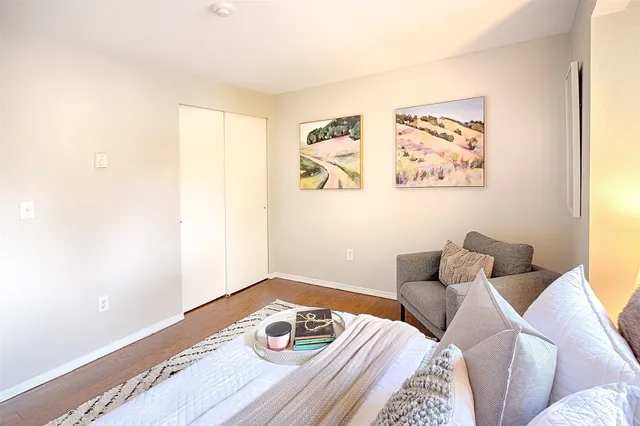 a view of a park with a slide