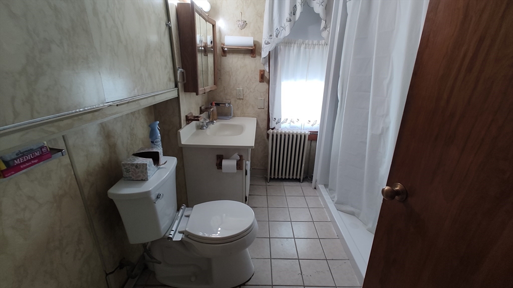 46 Irving Street Everett, MA 02149 - Photo 25 of 42 a bathroom with a sink a toilet a mirror and shower