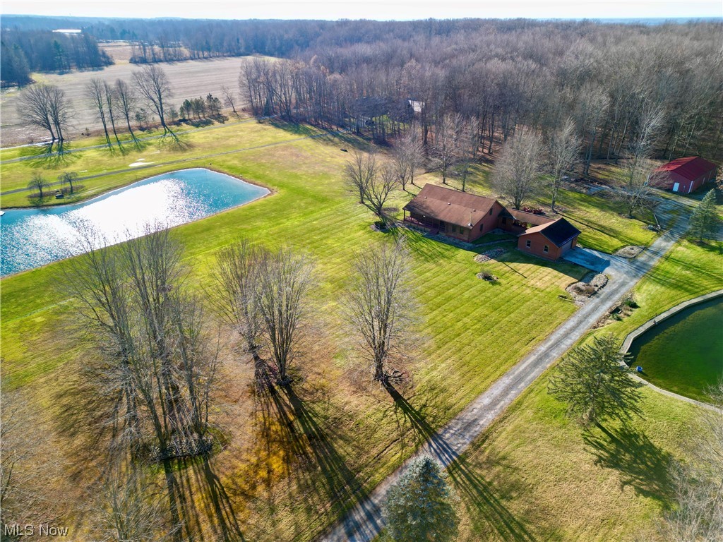 5845 Ridge Road Cortland, OH 44410 - Photo 3 of 29 Aerial view featuring a water view and a rural view