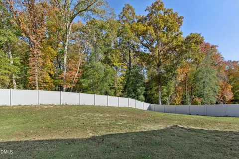 a view of a field with an trees