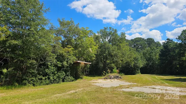 a view of a yard with an trees