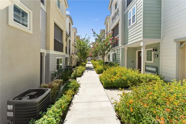 a view of a backyard with plants