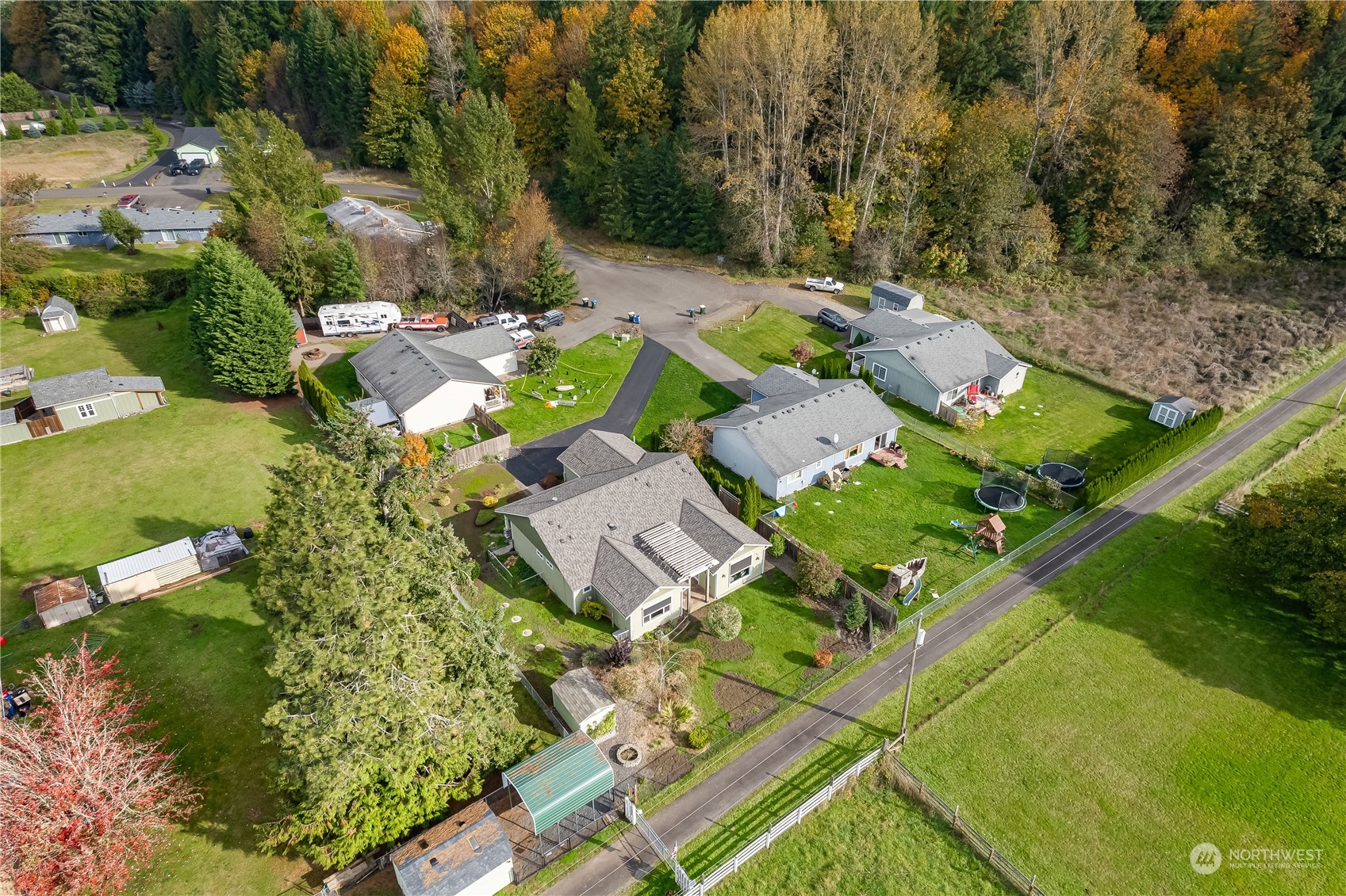 10121 Meadowside Lane Southwest Rochester, WA 98579 - Photo 31 of 35 an aerial view of residential house with outdoor space