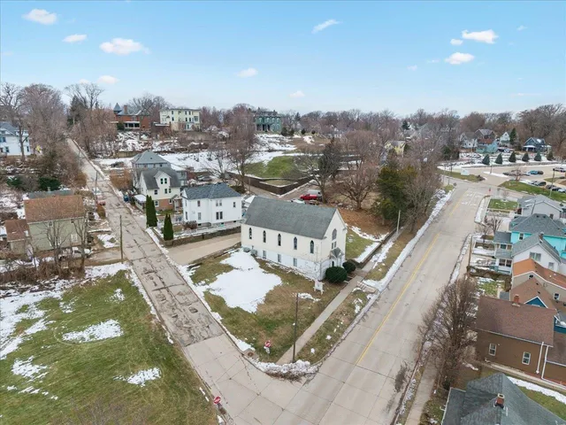 an aerial view of a city