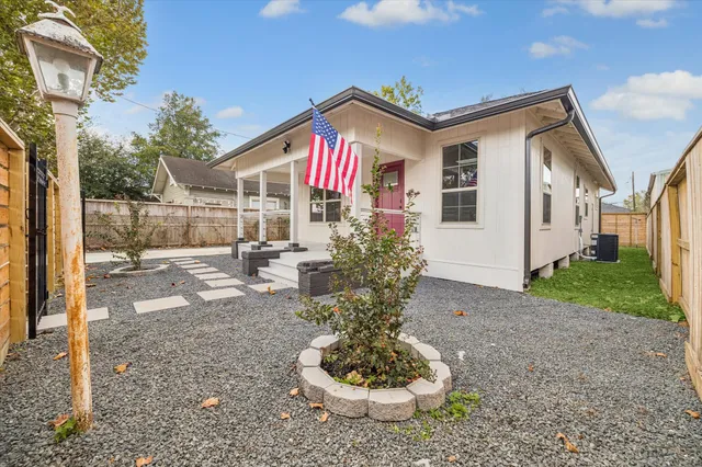 a house view with a outdoor space