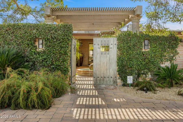 a picture of a door and tree