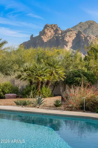 a view of a lake with a mountain